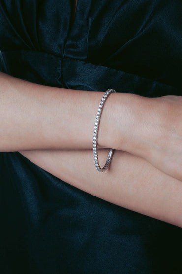 SELENA 3MM TENNIS BRACELET LARGE 19.5CM SILVER