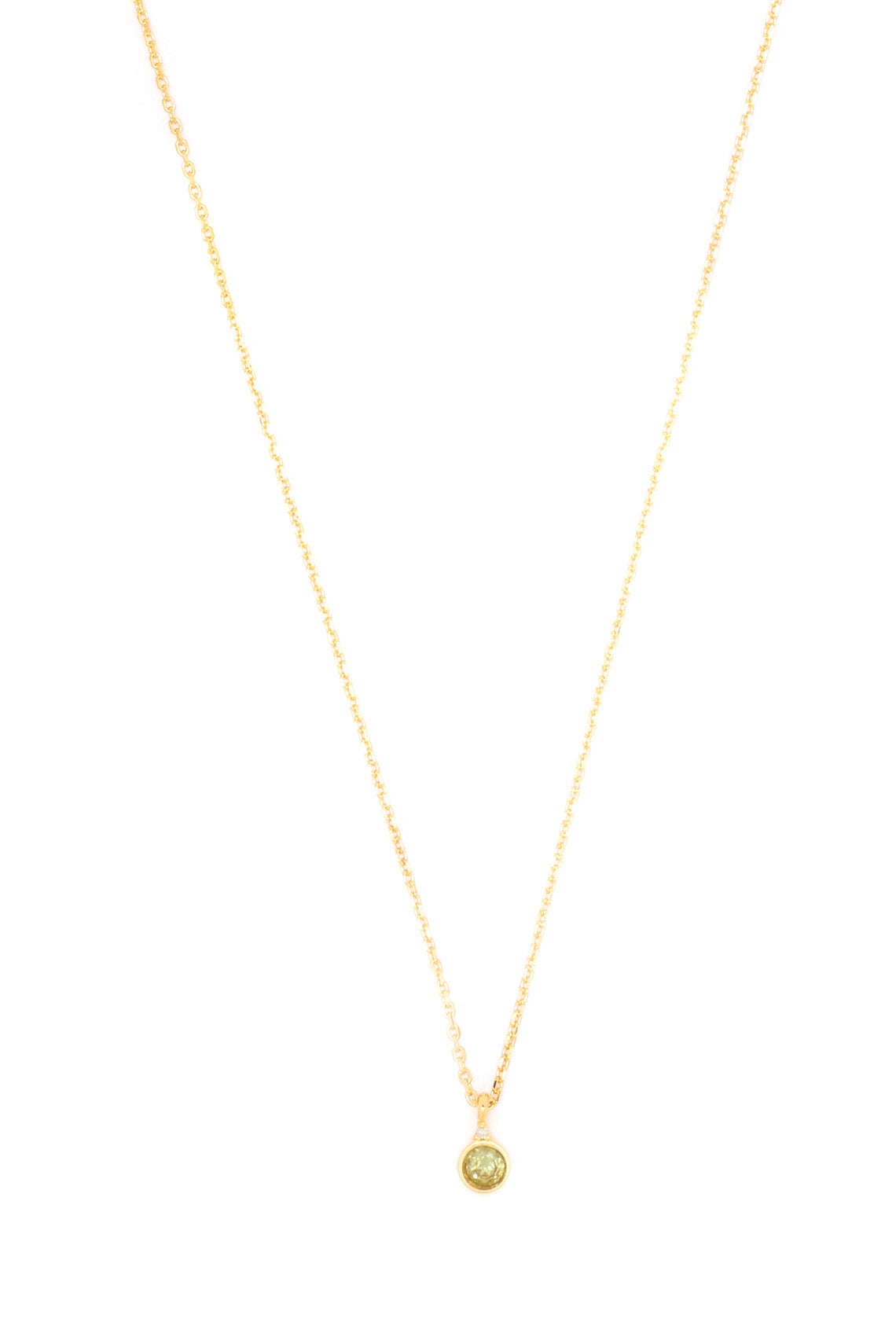 NATURAL PERIDOT AND DIAMOND AUGUST PENDANT GOLD