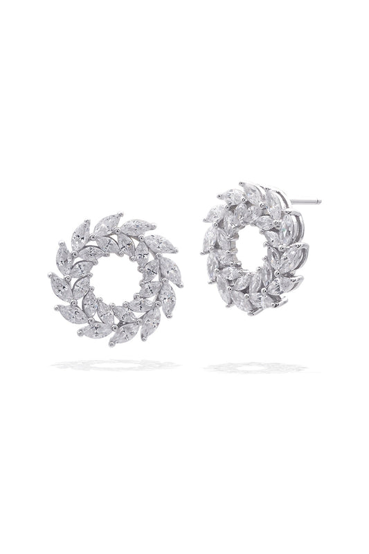A CHRISTMAS JOURNEY WREATH EARRINGS SILVER