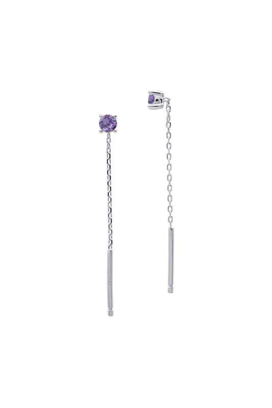 A CHRISTMAS JOURNEY KIARA THREADER EARRING VIOLET