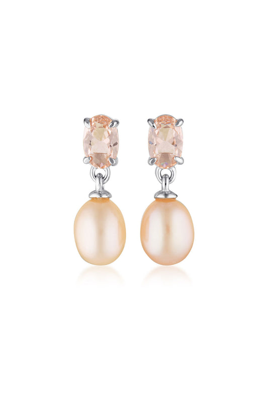 WHITSUNDAYS PINK FRESHWATER PEARL EARRINGS SILVER