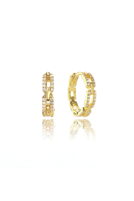 GODDESS LINK HOOP EARRINGS GOLD
