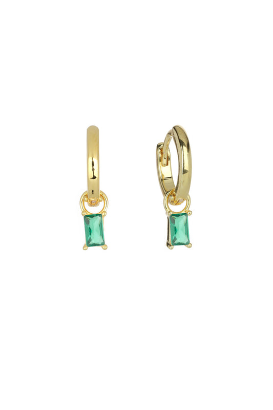 BABY BAGUETTE HOOP GOLD GREEN