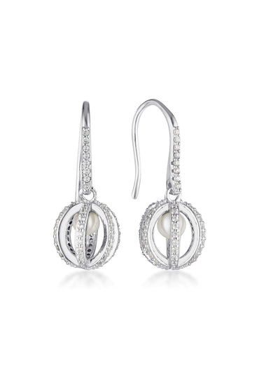 GEORGINI Majesty Freshwater Pearl And Cubic Zirconia Earrings