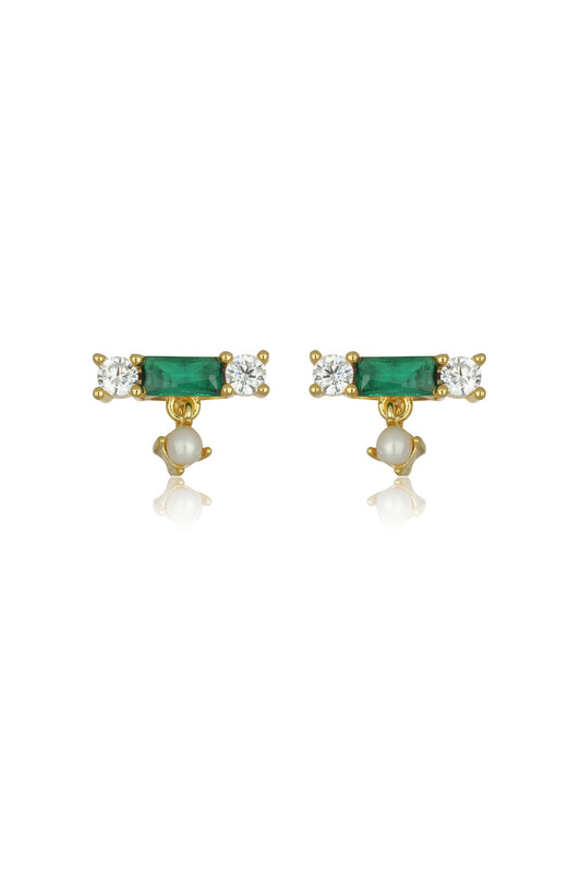 GEORGINI Gifts Emerald Isle Freshwater Pearl Earrings In Emerald