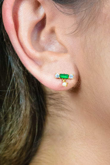 GEORGINI Gifts Emerald Isle Freshwater Pearl Earrings In Emerald