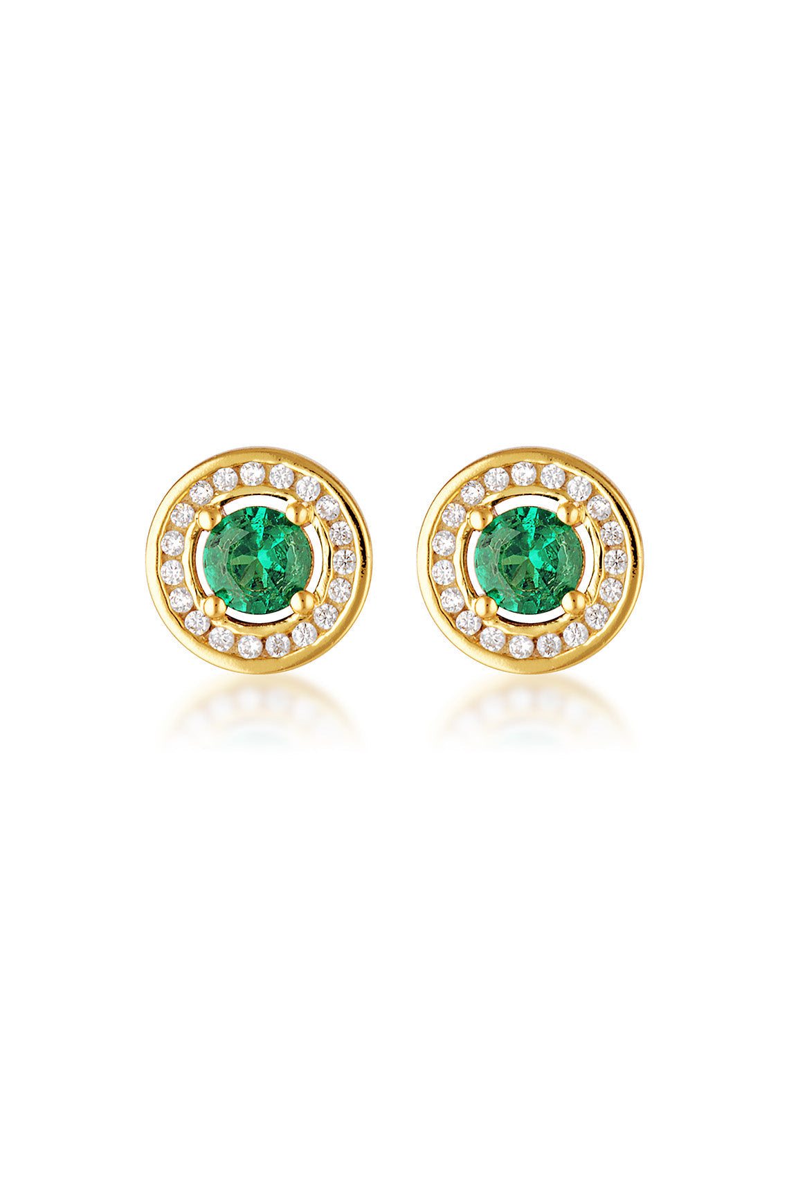 GEORGINI Milestone Sapphire Nano And White Cubic Zirconia Halo Earrings