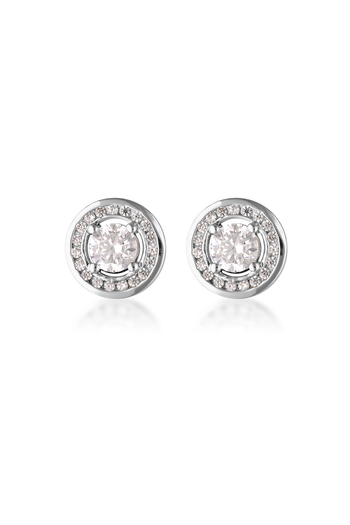 GEORGINI Milestone Sapphire Nano And White Cubic Zirconia Halo Earrings
