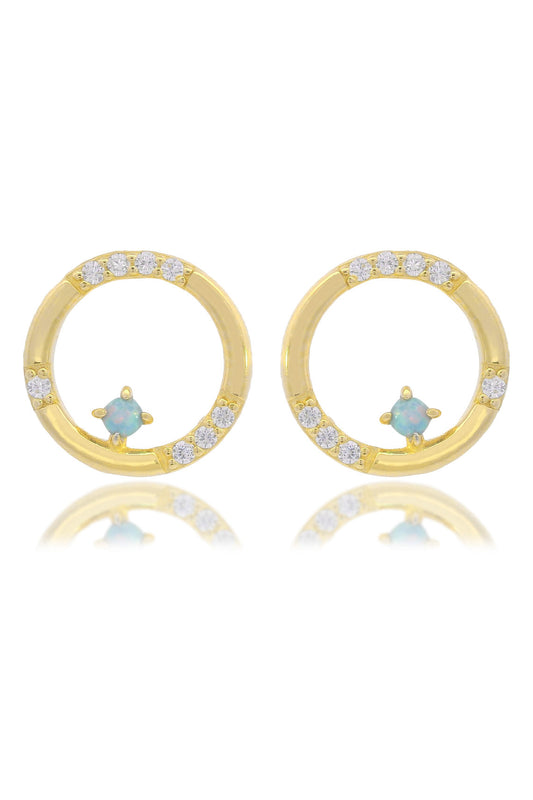 GEORGINI Opal Glow Blue Created Opal Circle Earrings
