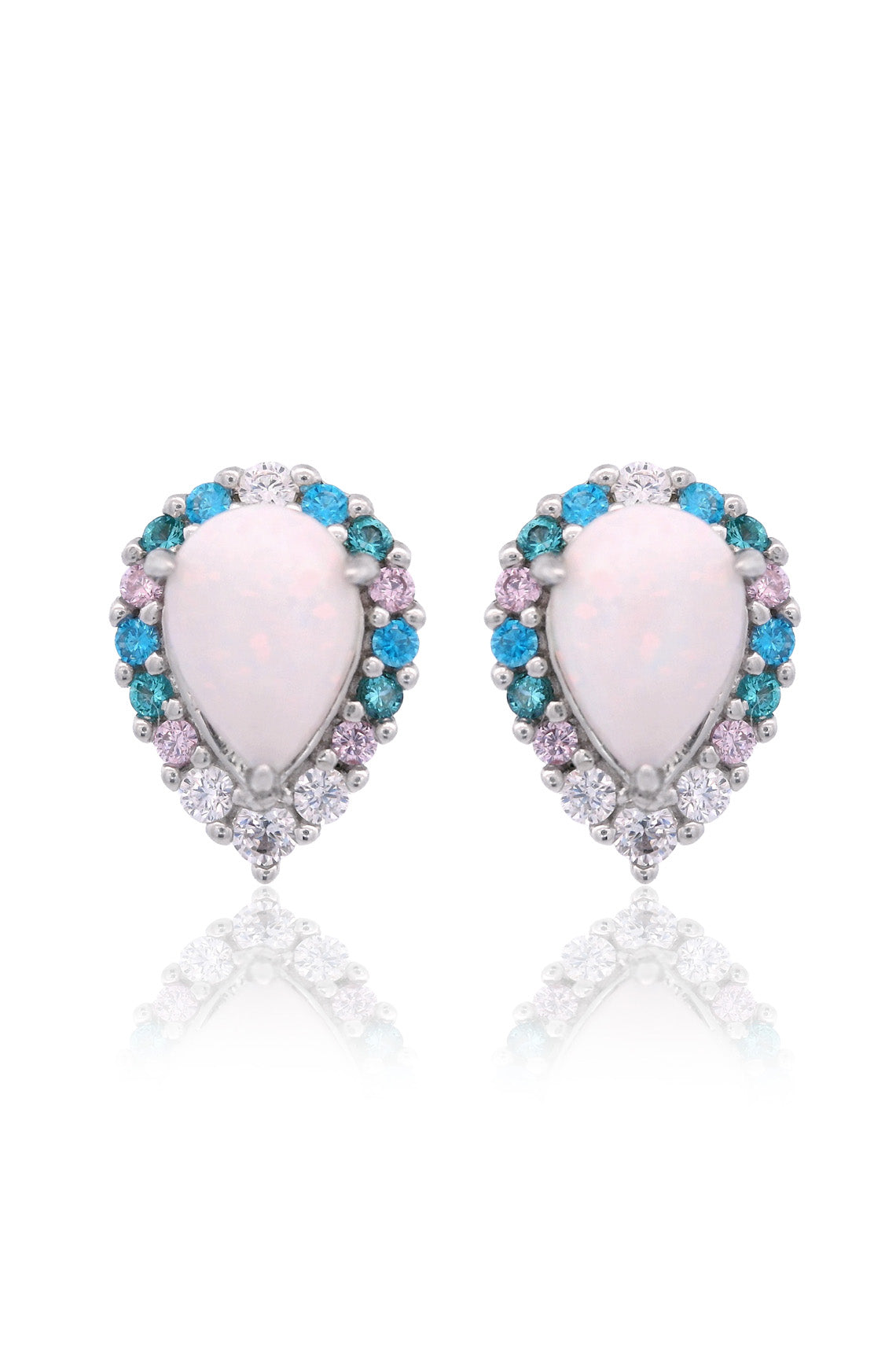 GEORGINI Wisteria Created Opal Floribunda Stud Earrings
