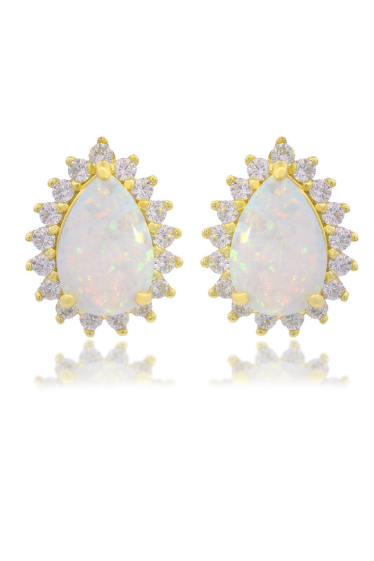 GEORGINI Opal Glow Rozelle White Created Opal Earrings