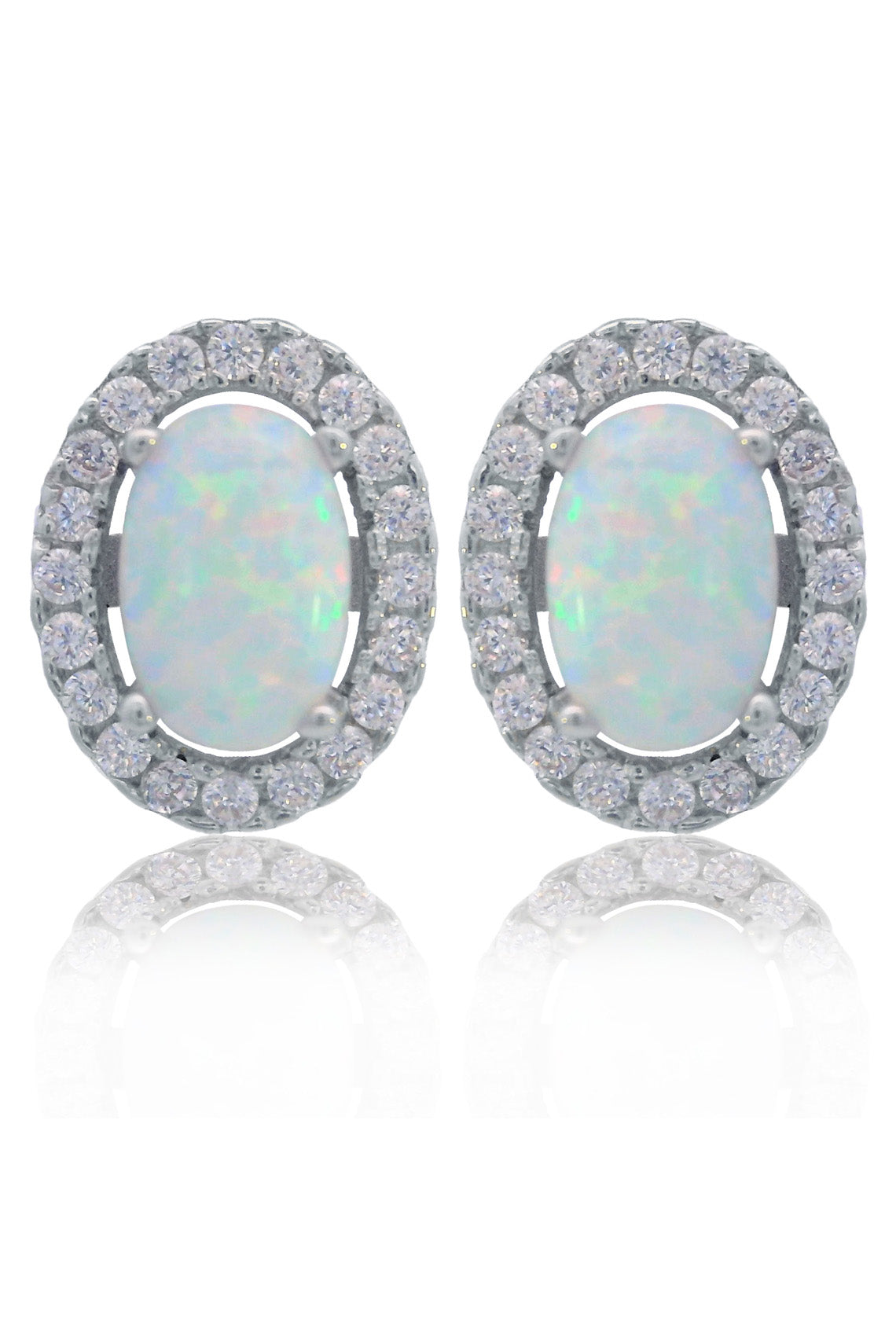 GEORGINI Opal Glow Blackwattle White Created Opal Earrings