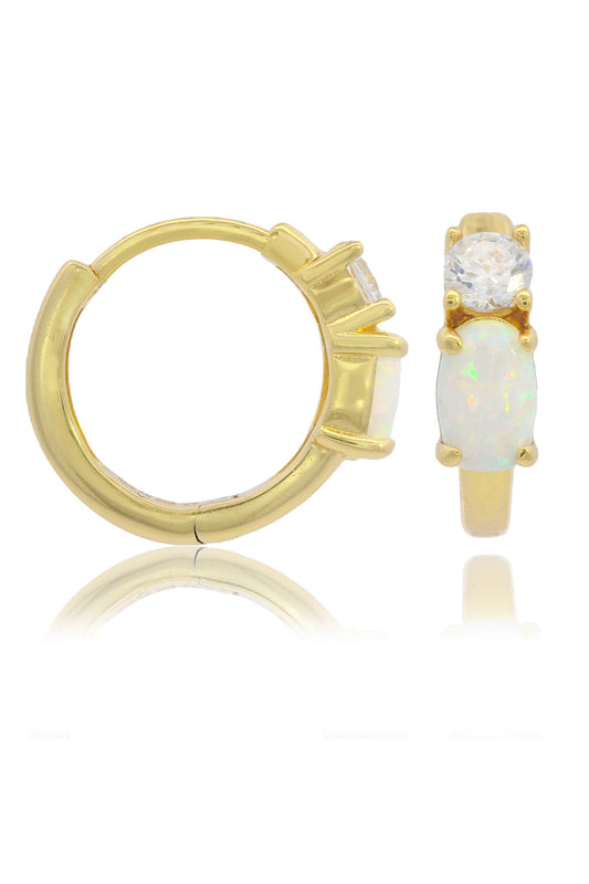 GEORGINI Opal Glow White Created Opal Hoop Earrings