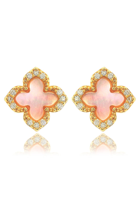 SYDNEY SOIRÉE FAIRWATER MOTHER OF PEARL STUD EARRINGS GOLD
