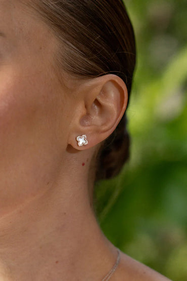 SYDNEY SOIRÉE FAIRWATER MOTHER OF PEARL STUD EARRINGS SILVER