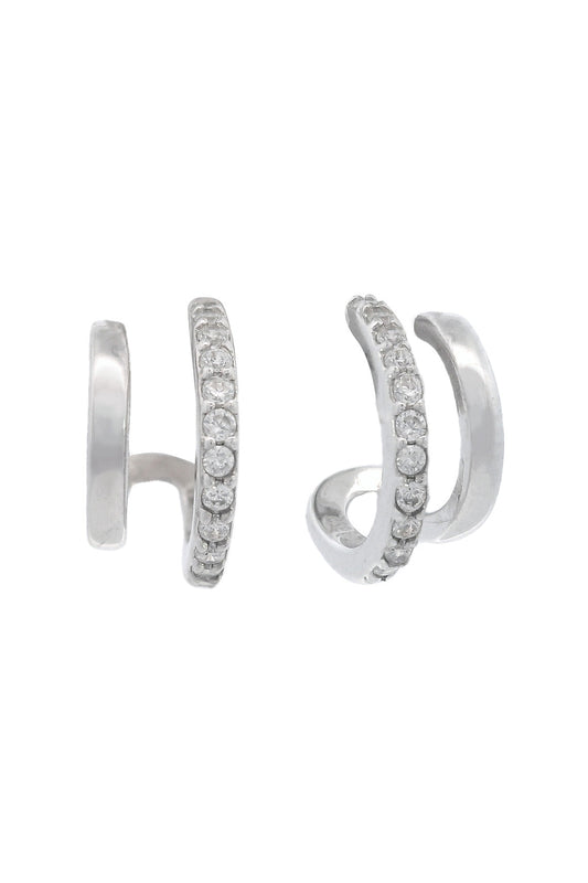 GEORGINI MIDNIGHT VELVET RATRI DOUBLE EARRING SILVER