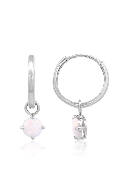 GEORGINI Wisteria Created Opal Dangle Hoop Earrings