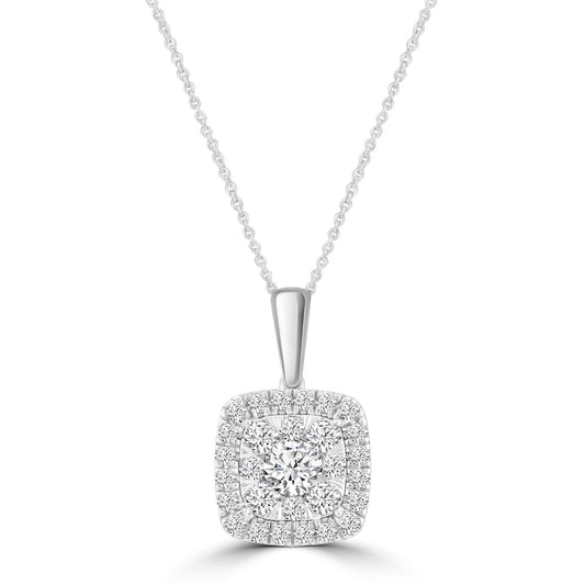 Necklace and Pendant with 0.50ct Diamonds in 9K White Gold