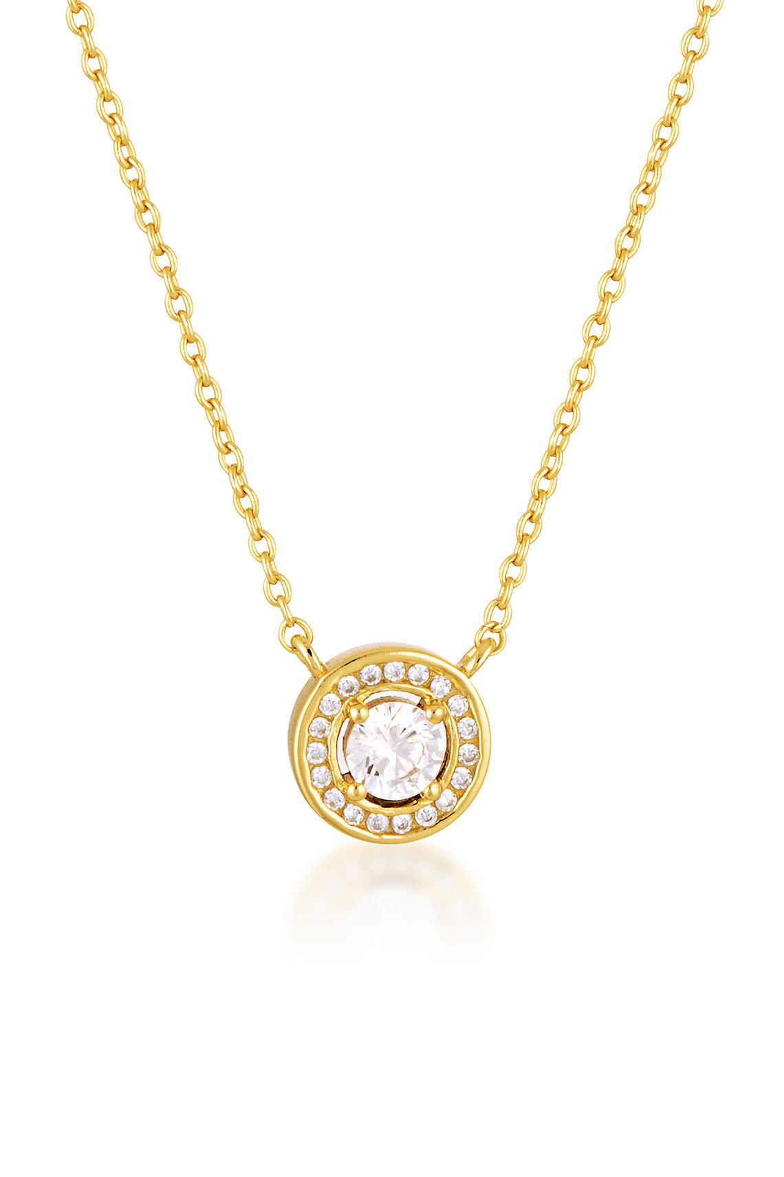 GEORGINI Milestone Sapphire Nano And White Cubic Zirconia Halo Pendant