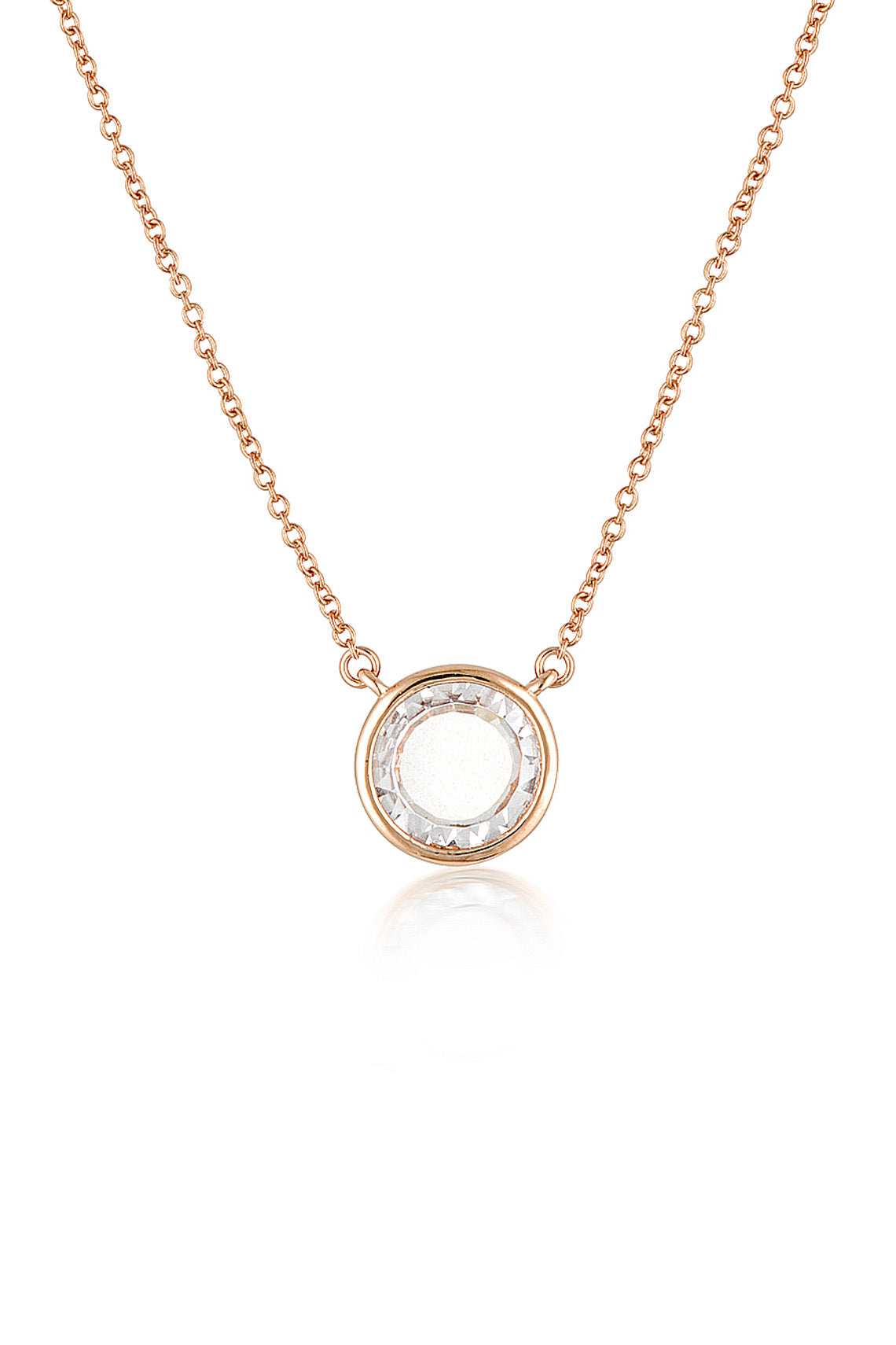 NOEL NIGHTS SLICED STONE NECKLACE ROSE GOLD