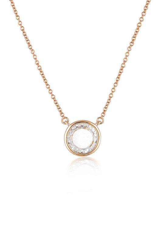 NOEL NIGHTS SLICED STONE NECKLACE ROSE GOLD
