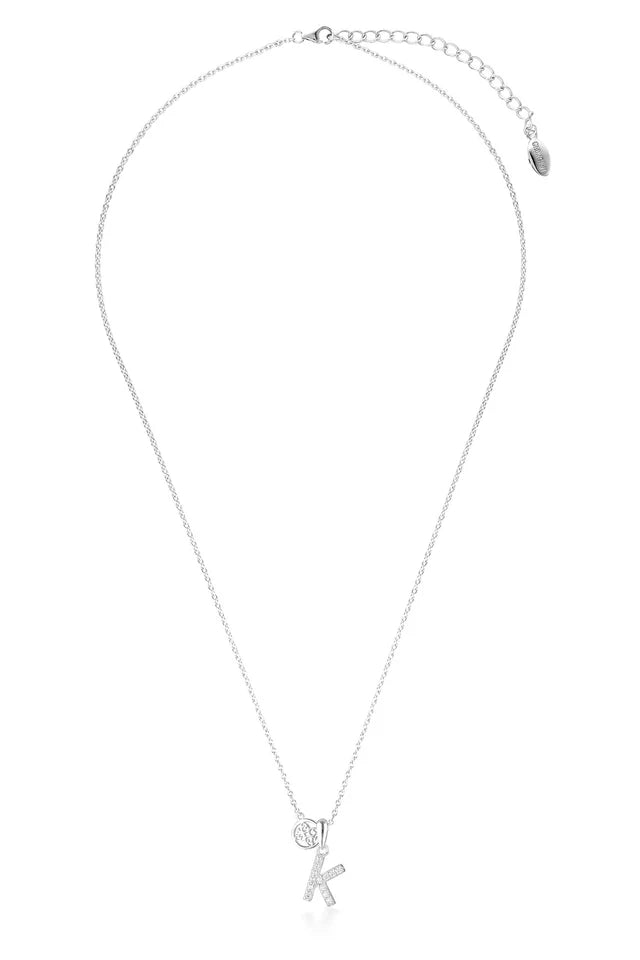 LUXURY LETTERS K INITIAL PENDANT SILVER