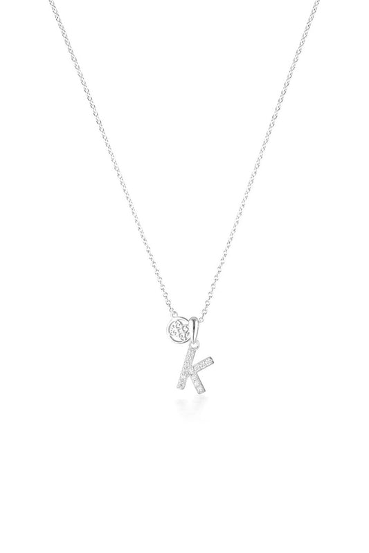 LUXURY LETTERS K INITIAL PENDANT SILVER