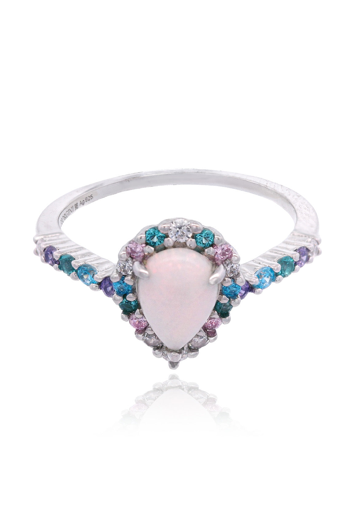 GEORGINI Opal Glow Rozelle White Created Opal Ring