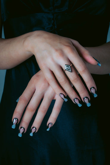 GEORGINI Reflecton Art Deco Ring & Black Enamel