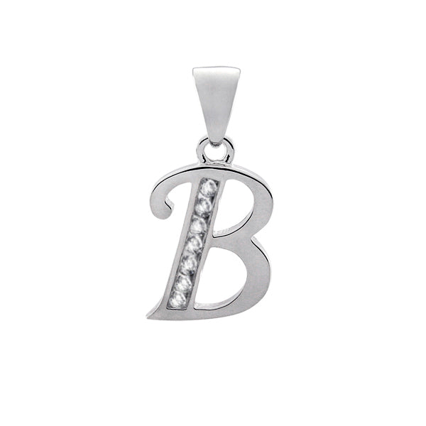 Initial B with White Cz’s Charm