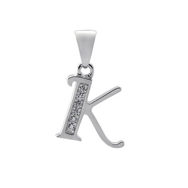 Initial K with White Cz’s Charm