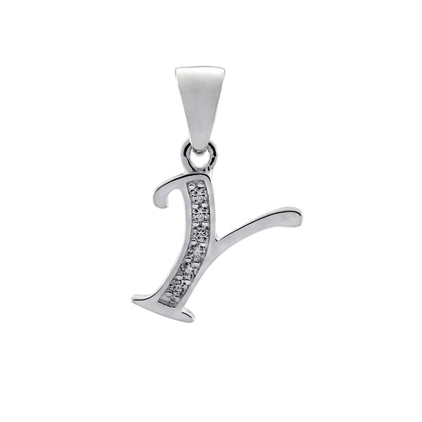 Initial Y with White Cz’s Charm