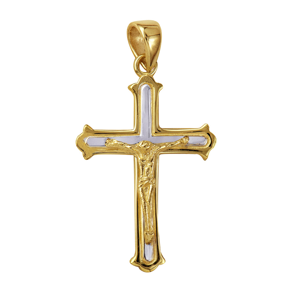 9kt Two Tone Crucifix