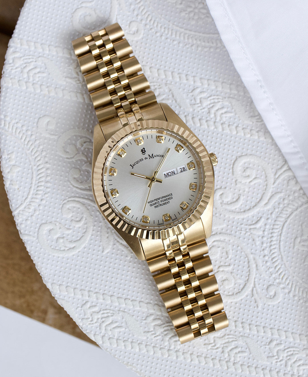 JDM Inspiration Day-Date Gold White 5 ATM Watch