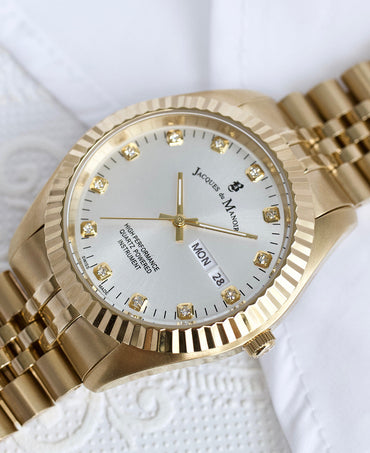 JDM Inspiration Day-Date Gold White 5 ATM Watch
