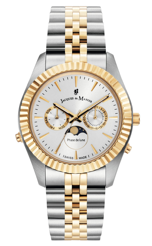 JDM Inspiration Moonphase Day-Date Two Tone White 5 ATM Watch