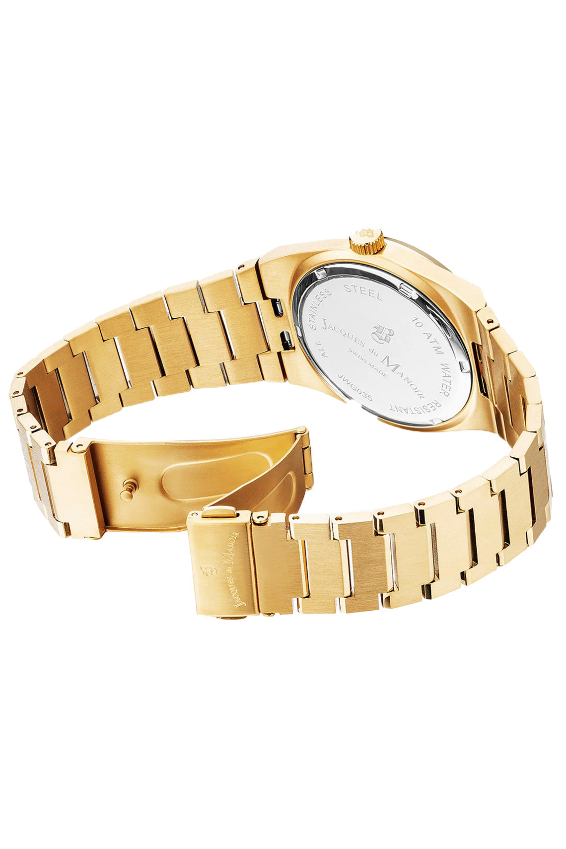 JDM Horizon Gents 41mm 100m Black Dial Gold Stainless Steel Strap Watch