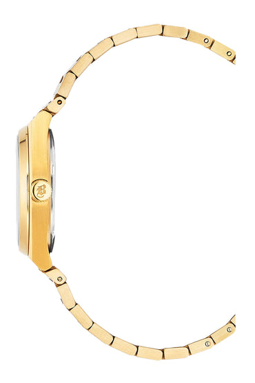 JDM Horizon Ladies 31mm 50m Black Dial Gold Stainless Steel Strap Watch