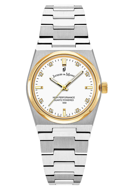 JDM Horizon Ladies 31mm 50m White Dial Two Tone Strap Watch