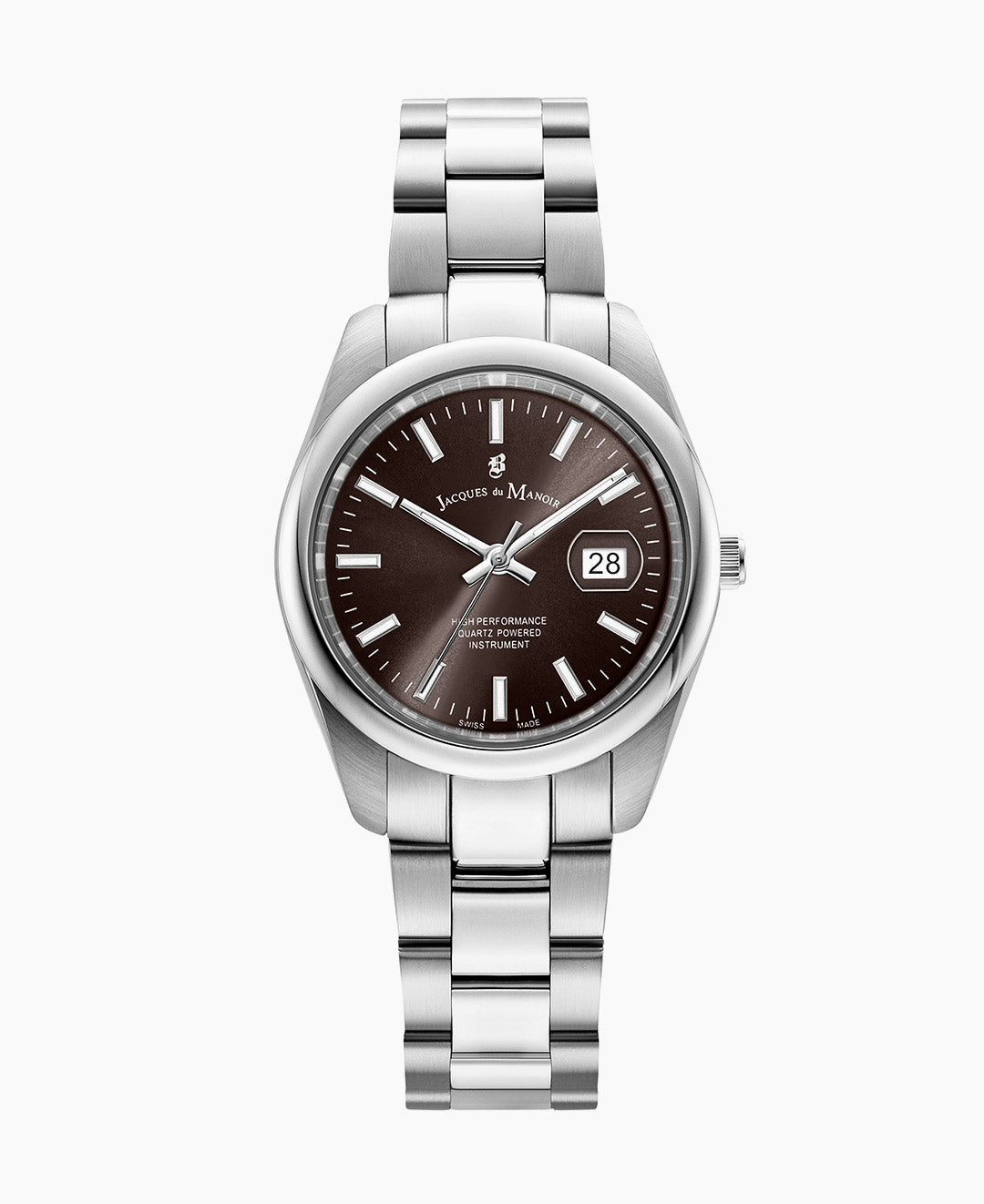 Jacques du Manoir Allure 32mm Three-hands Date Silver-tone Black dial Stainless steel swiss watch