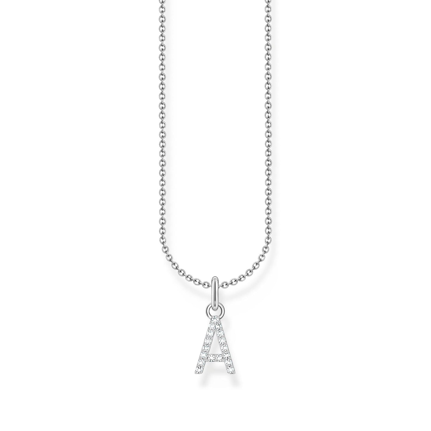 THOMAS SABO Necklace with letter pendant A and white zirconia - silver