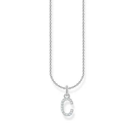 THOMAS SABO Necklace with letter pendant C and white zirconia - silver