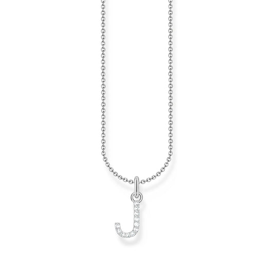THOMAS SABO Necklace with letter pendant J and white zirconia - silver