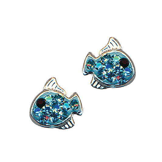 Aqua Crystal Fish Studs