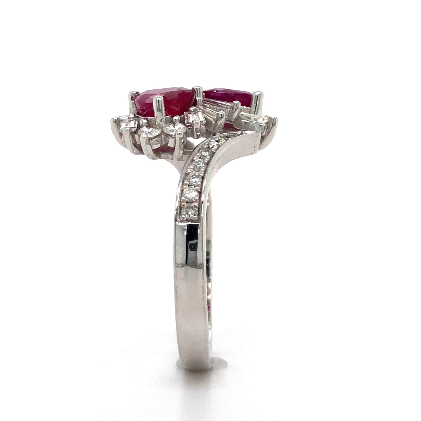 18K White Gold Ruby and Diamond Ring (6mm)