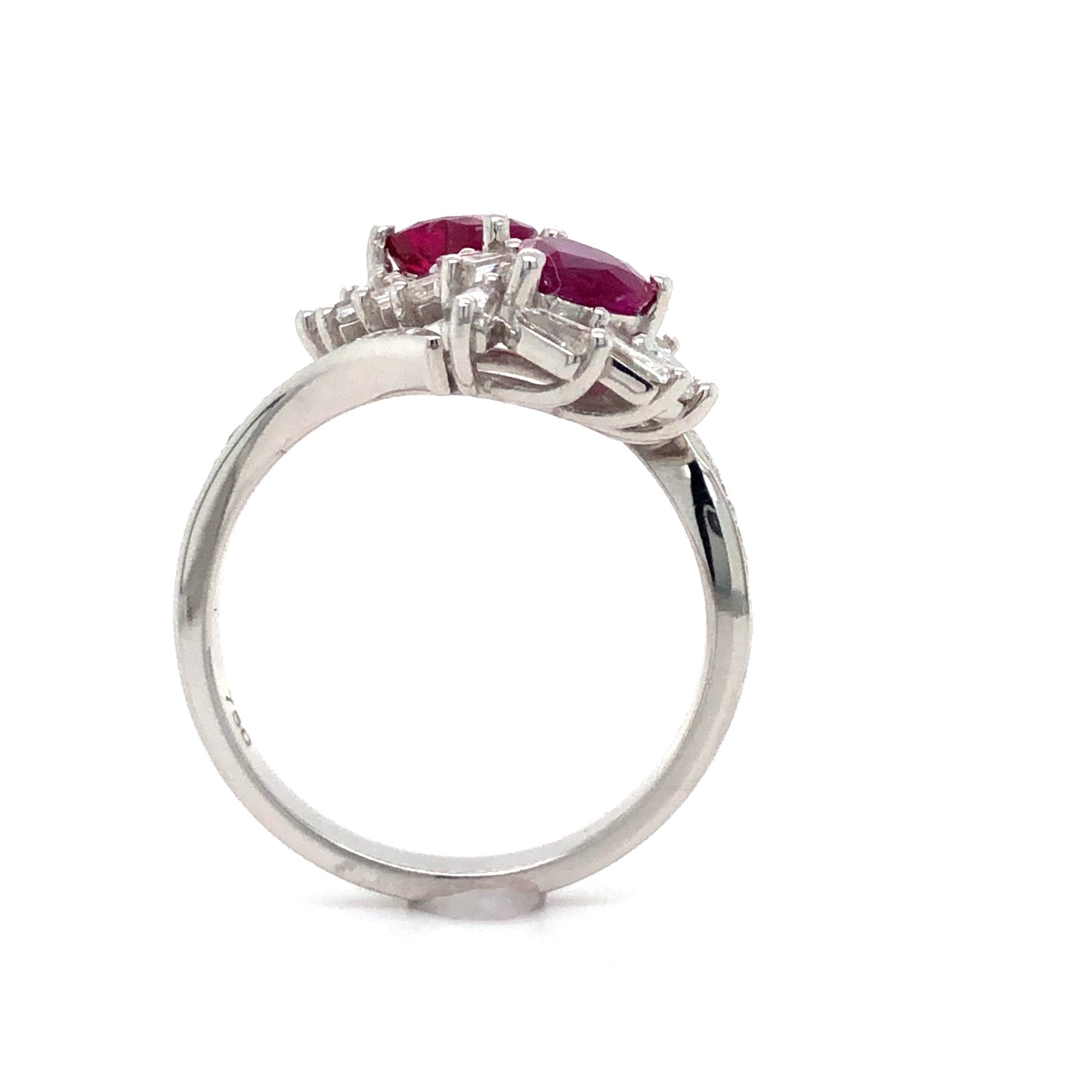 18K White Gold Ruby and Diamond Ring (4.5mm)