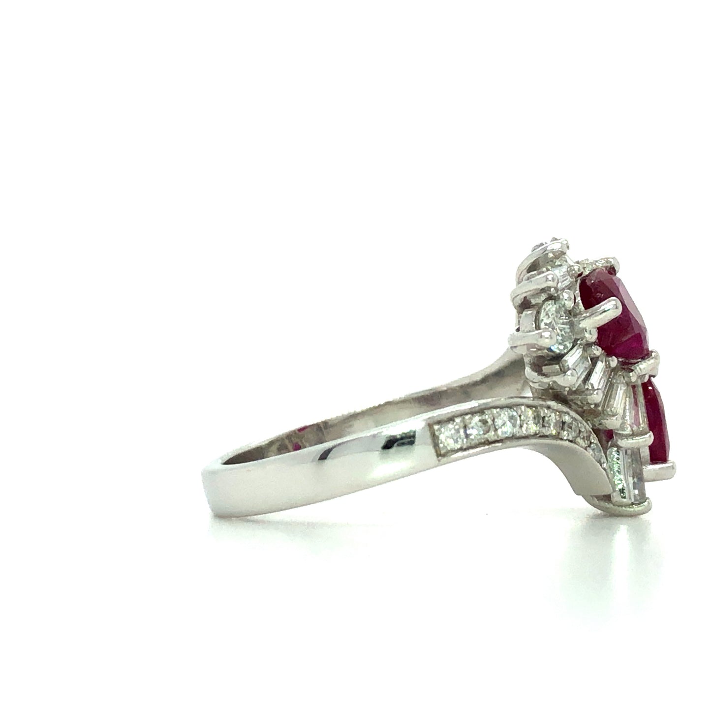 18K White Gold Ruby and Diamond Ring (4.5mm)