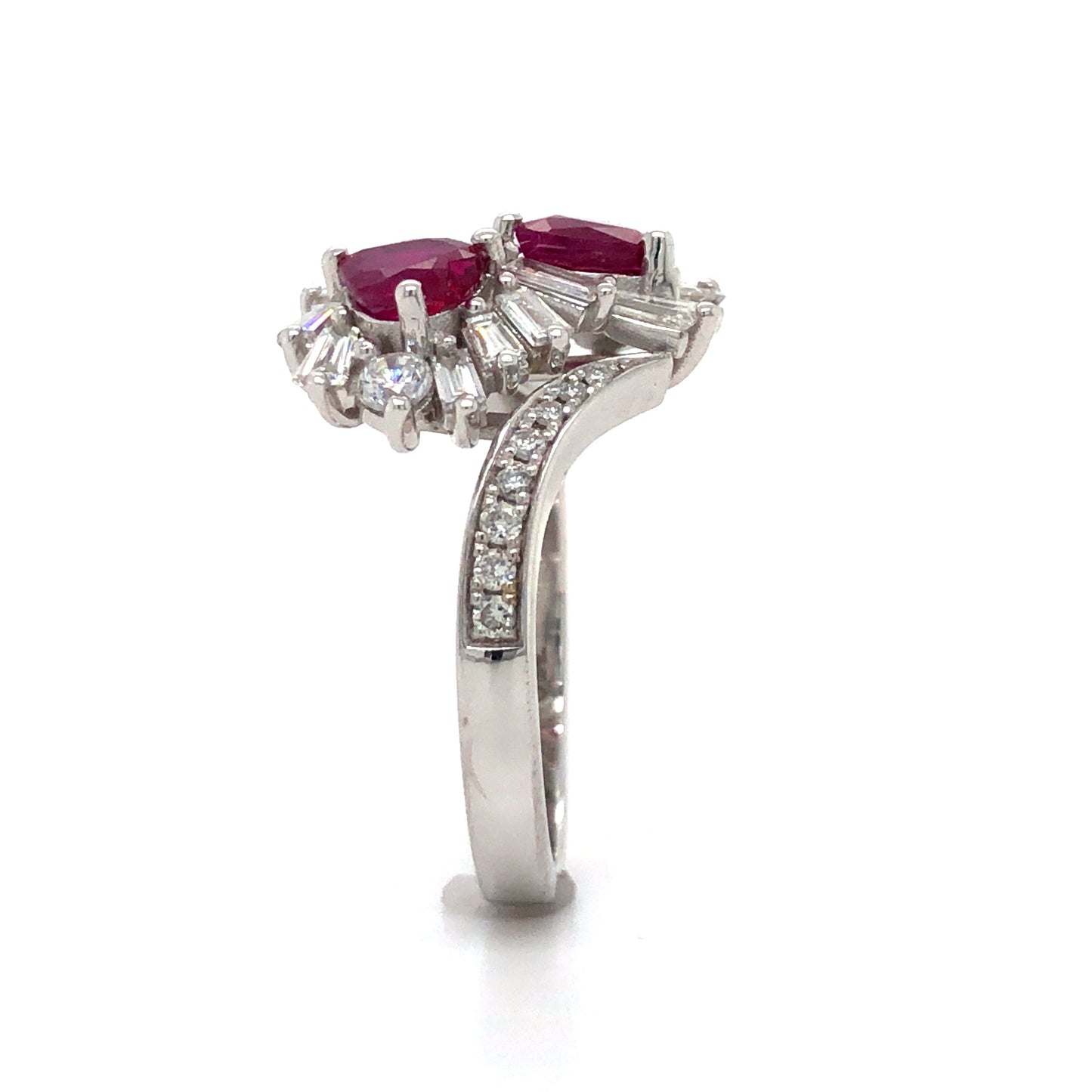 18K White Gold Ruby and Diamond Ring (4.5mm)
