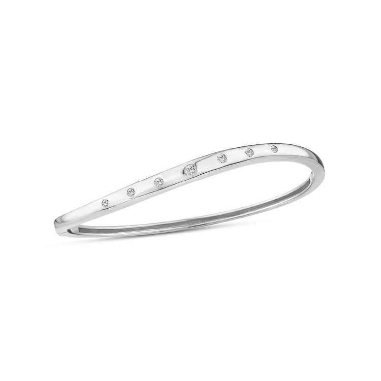 0.20ct Lab Grown Diamond Bangle in 9K White Gold