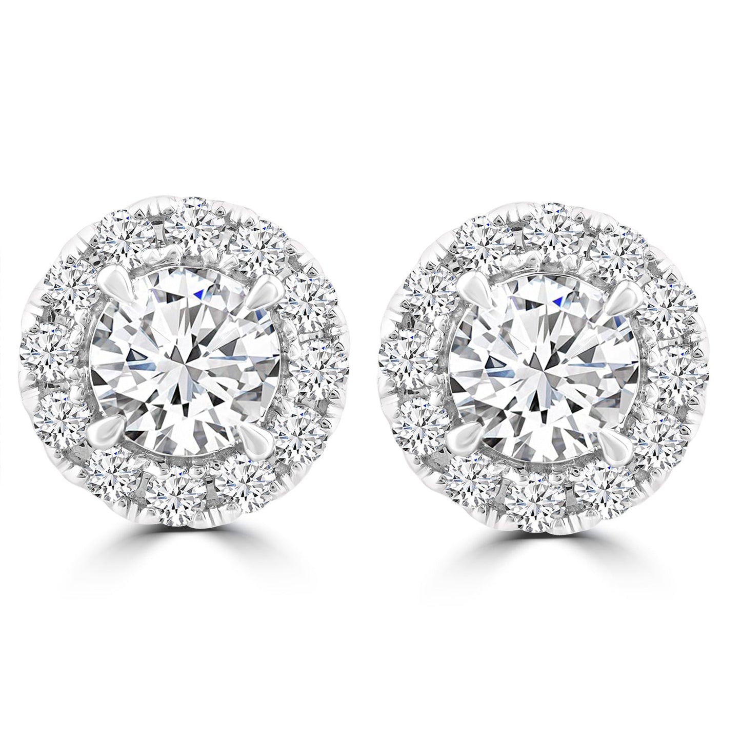 1.00ct Lab Grown Diamond Ear Studs in 18K White Gold